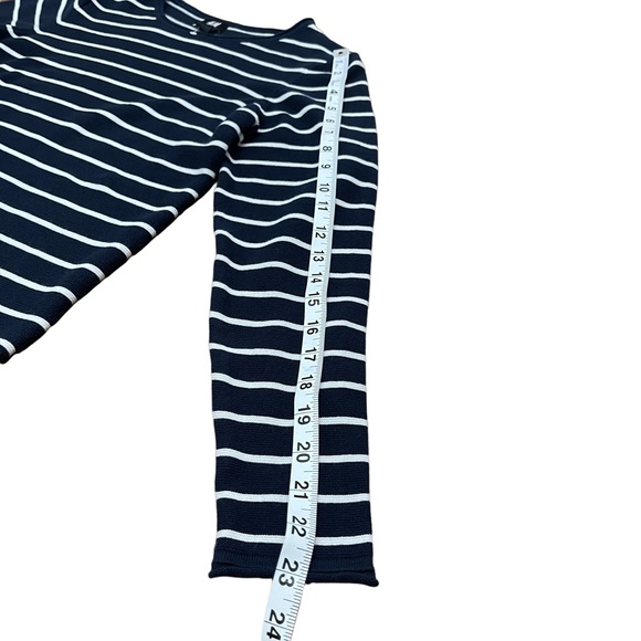 H & M | MEN’S L/S SWEATER | SZ S | DARK BLUE/WHITE | NWOT | - Picture 5 of 7